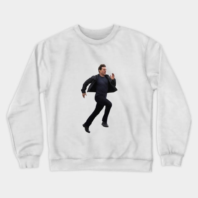 Ethan Hunt Mission Not Impossible Sticker Crewneck Sweatshirt by Eagle Funny Cool Designs